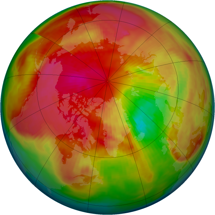 Arctic ozone map for 15 March 1980